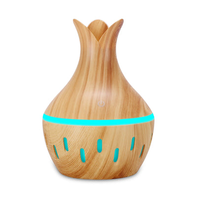 Clearance Humidifiers for Bedroom 130Ml LED Essential Oil Diffuser Humidifier Aromatherapy Wood Grain Vase Aroma, Yellow